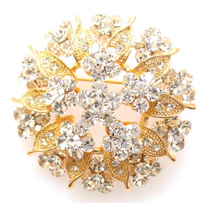 Gorgeous Swarovski Crystal Floral Brooch