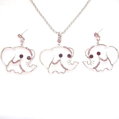 Swarovski Crystal Baby Elephant Jewelry Set