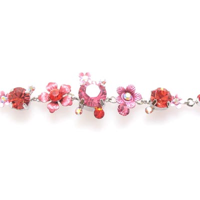 Swarovski Crystal Enamel Floral Bracelet Bangle