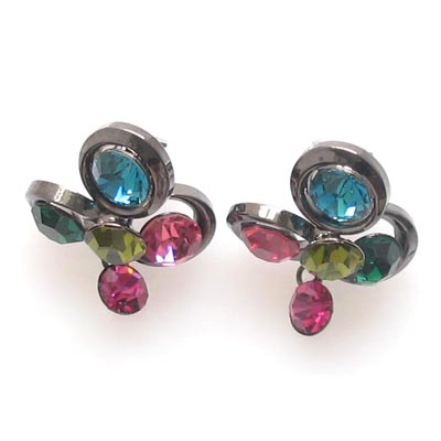 Swarovski Crystal Multi Color Flower Earrings