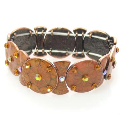 Swarovski Crystal Enamel Floral StretchBracelet