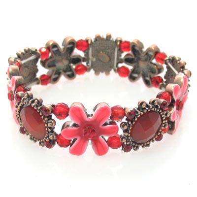 Swarovski Crystal Enamel Floral StretchBracelet