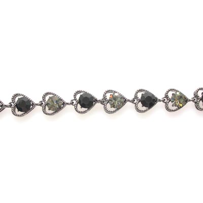 Swarovski Crystal Black Love Heart Bracelet