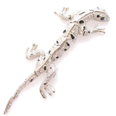 Crytsta BIG Lizard Gecko Animal Brooch