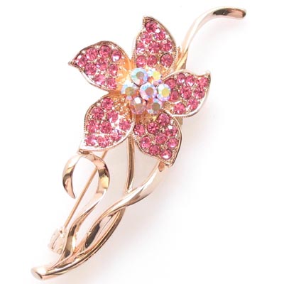 Swarovski Crystal Rhinestone Flower Brooch