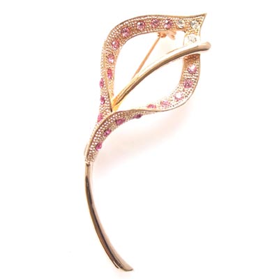 Swarovski Crystal Flower Leaf Brooch