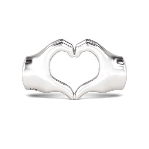 Finger with Heart Charm Sterling Silver