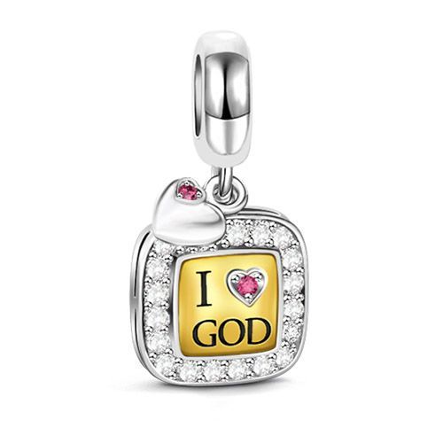 I Love God Pendant Sterling Silver