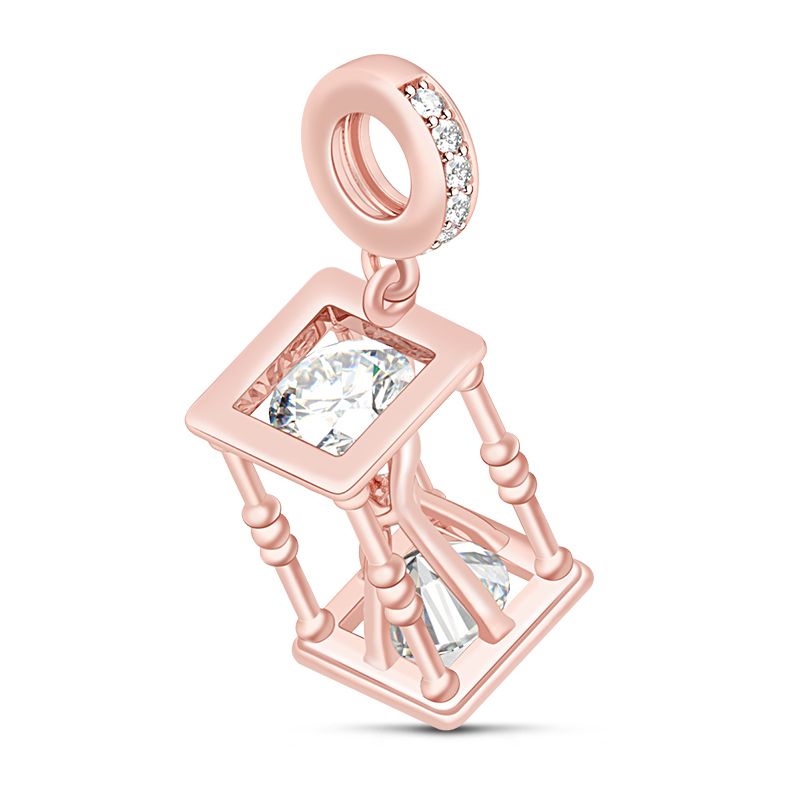 Hourglass Sterling Silver Pendant Charm