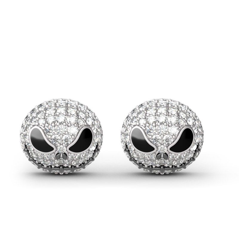 "Pumpkin King" "Jack Skull" Sterling Silver Skull Earrings