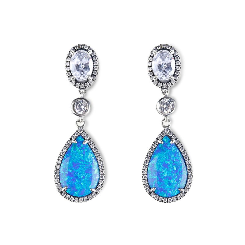 Dreamlike Blue Opal Earrings