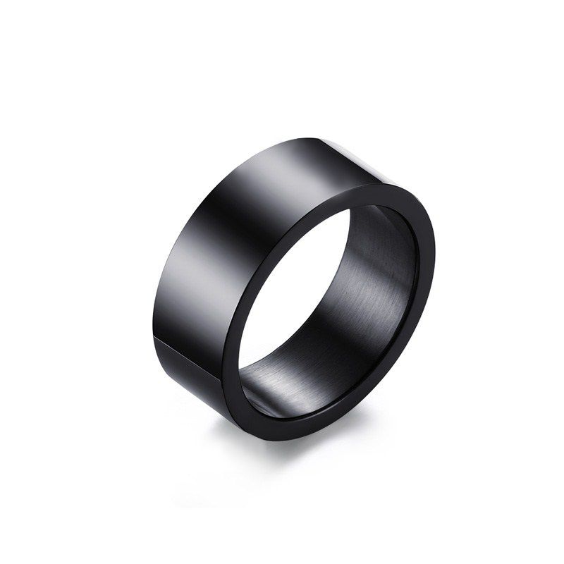 Simple Black Titanium Steel Men's Band