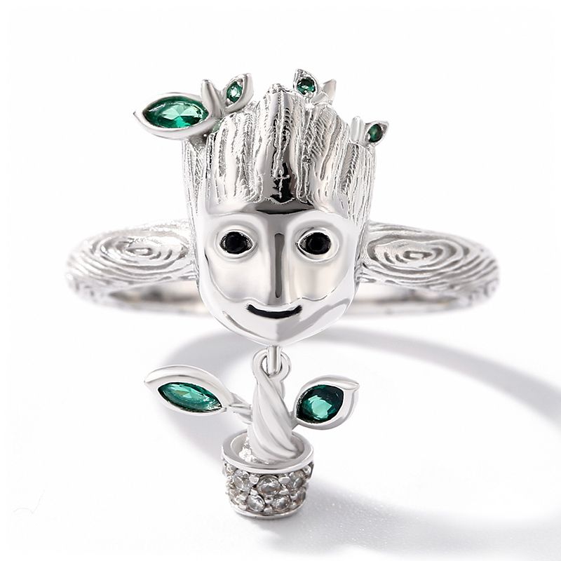 "I am Groot" Tree Man Sterling Silver Dangle Ring