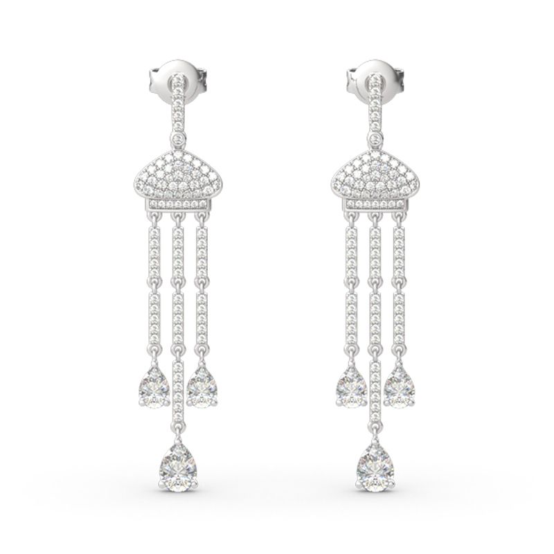 Taj Mahal Inspired Sterling Silver Dangle Earrings