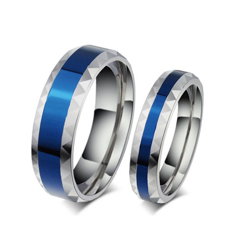 Two Tone Titanium Steel Couple Rings