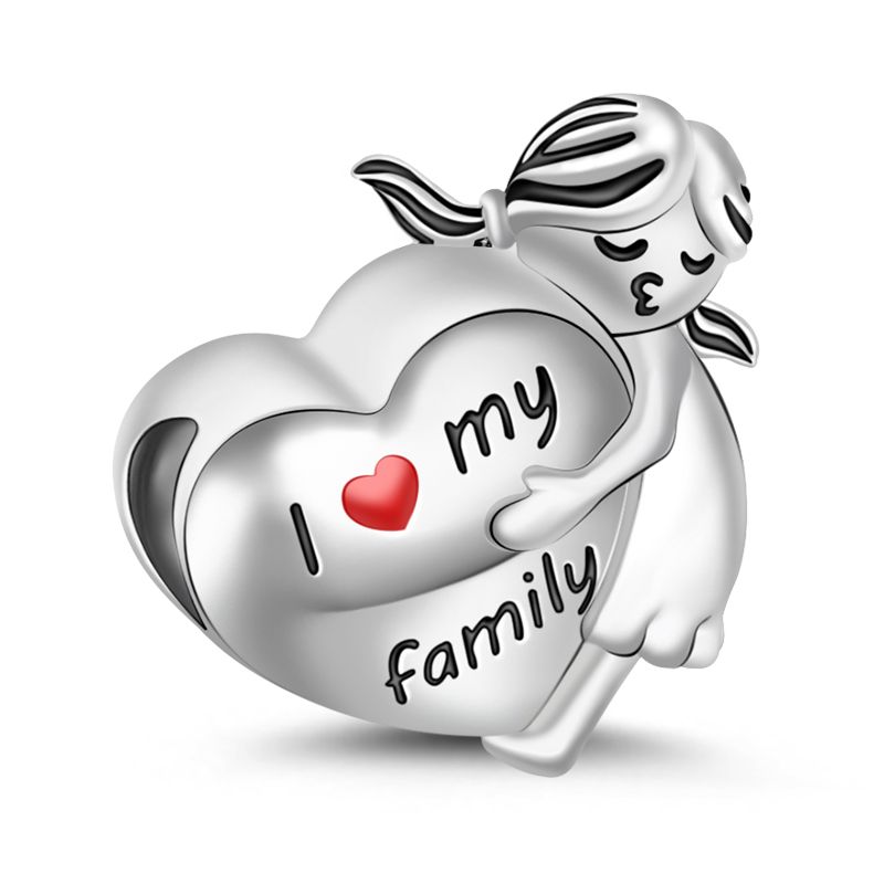 I Love My Family Charm Sterling Silver