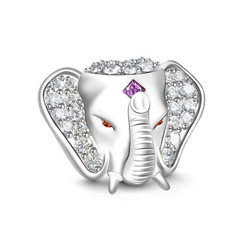 "Treasure Bowl" Bling Elephant Sterling Silver Charm