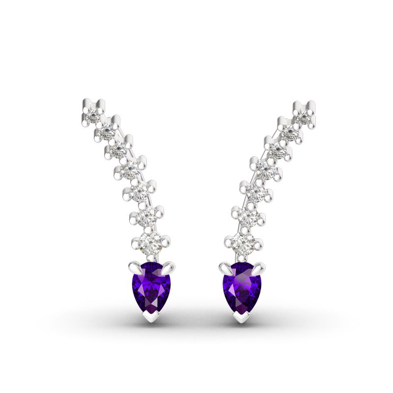 Royal Amethyst Climber Earrings