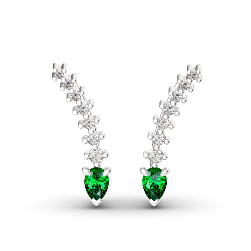 Royal Emerald Green Climber Earrings