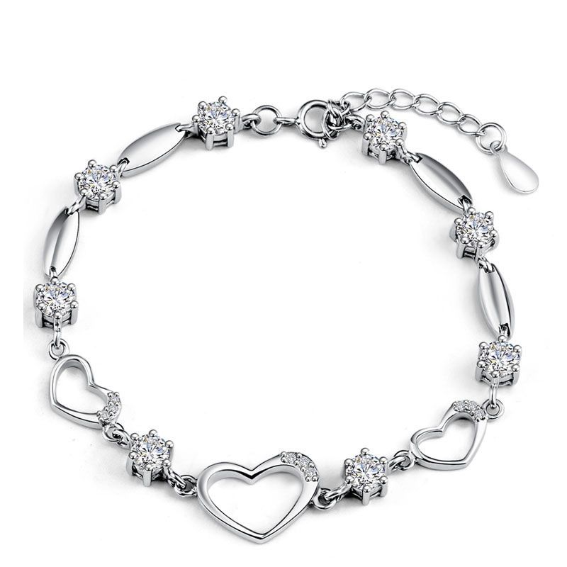 Heart Shape Sterling Silver Bracelet