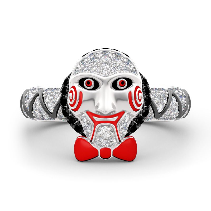 "Jigsaw Killer's Mask "Sterling Silver Ring