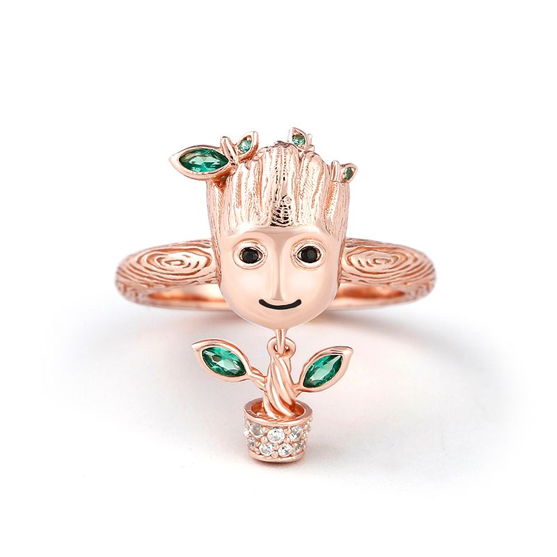 "I am Groot" Tree Man Sterling Silver Dangle Ring