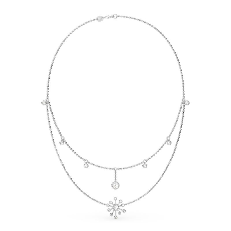 Layered Dandelion Sterling Silver Necklace