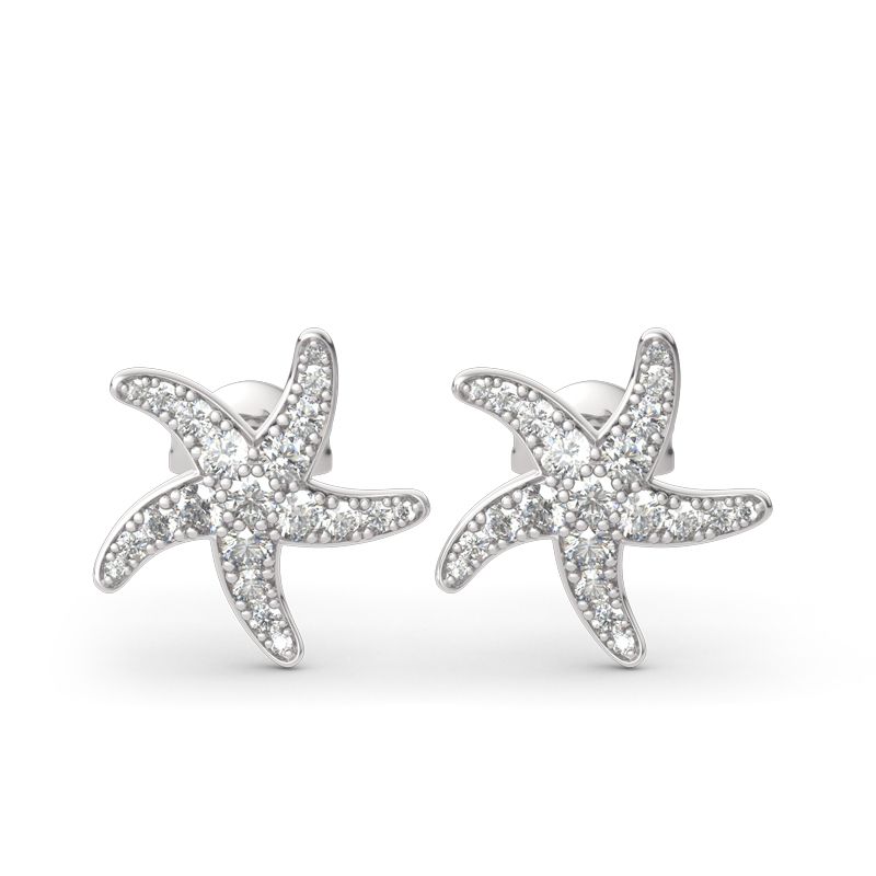 Starfish Sterling Silver Stud Earrings