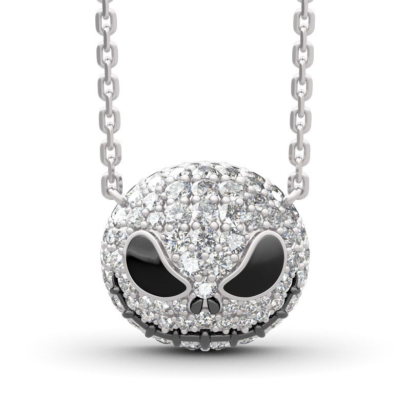 "Pumpkin King" "Jack Skull"Sterling Silver Skull Necklace