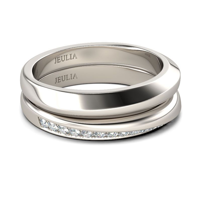 Stylish Design Round Cut Sterling Silver Band Set