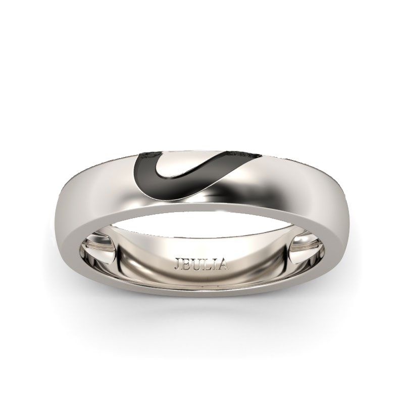 Heart Shape Sterling Silver Men's Band