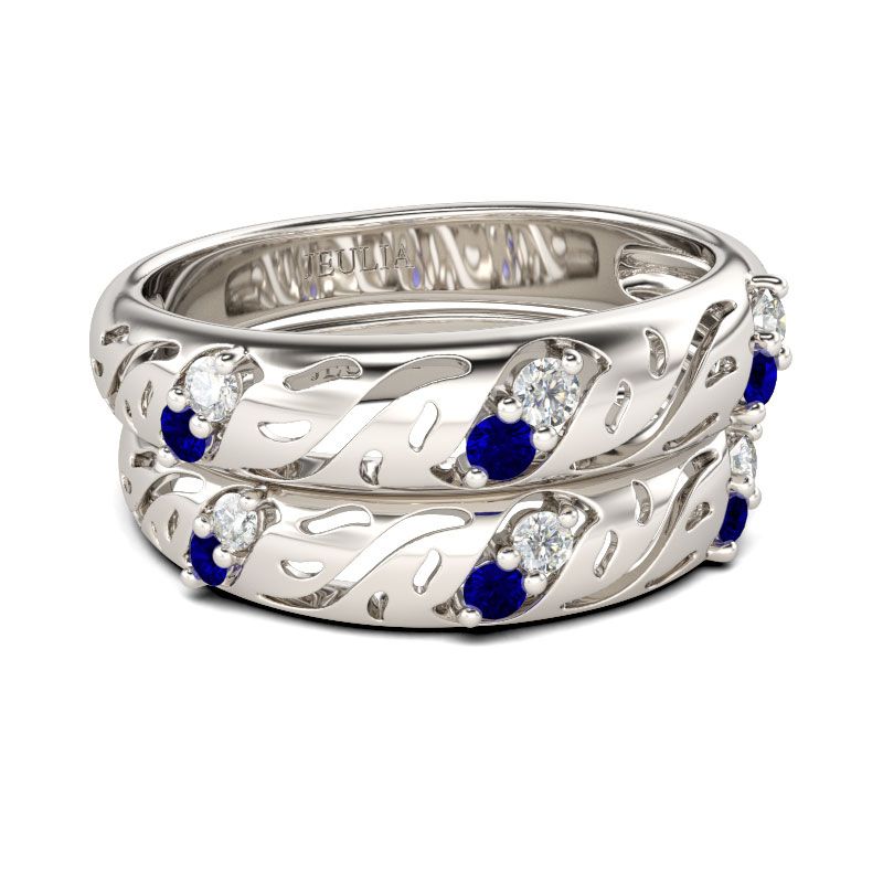 Hollow Out Sterling Silver Band Set