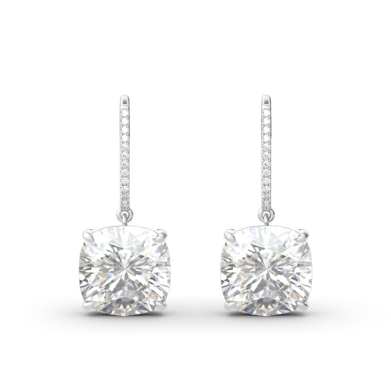 Luxury Cushion Cut Sterling Silver Earrings