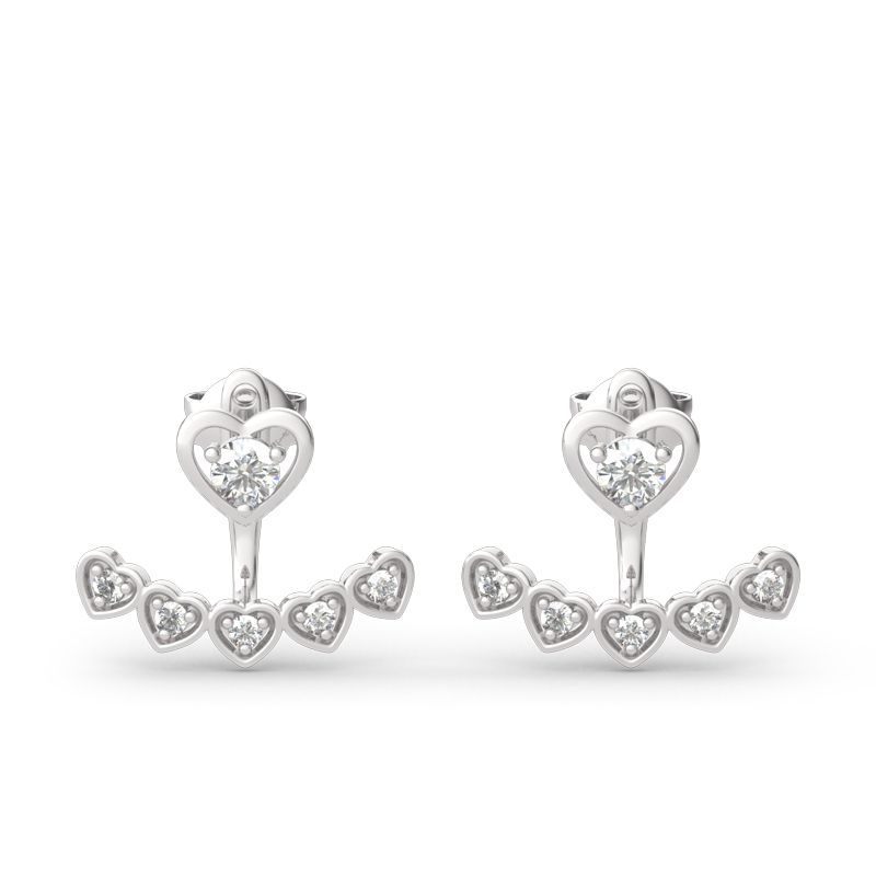 Heart Sterling Silver Ear Jackets