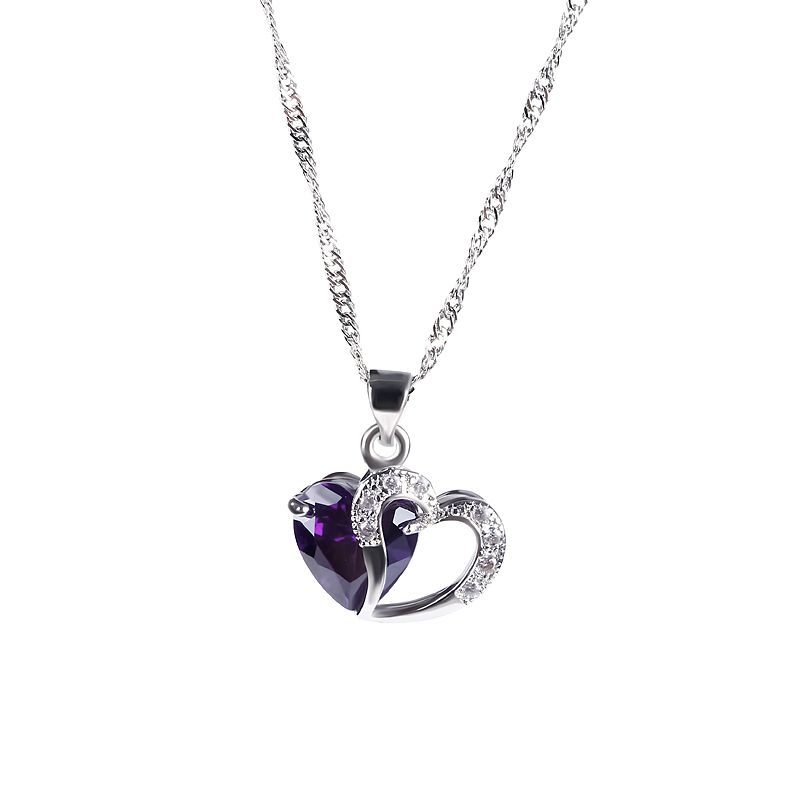 Heart Cut Sterling Silver Pendant Necklace