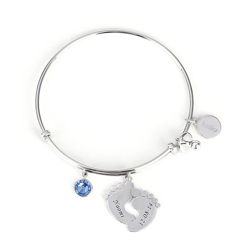 Classic Baby Feet Bangle Sterling Silver