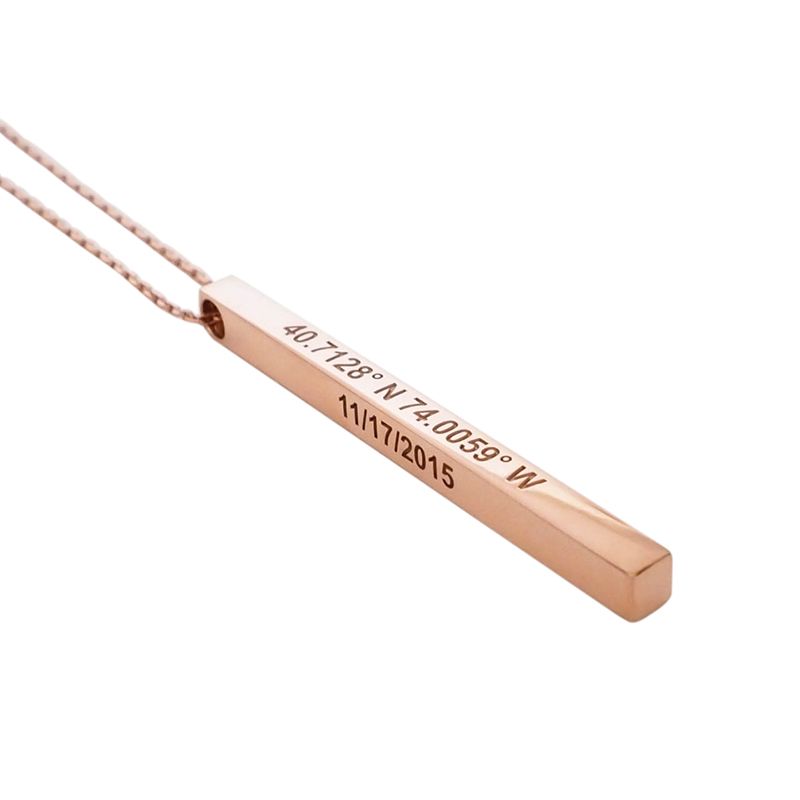 Jeulia Personalized Vertical Bar Sterling Silver Necklace