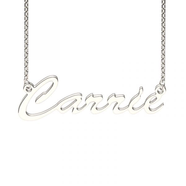 Carrie Style Sterling Silver Name Necklace