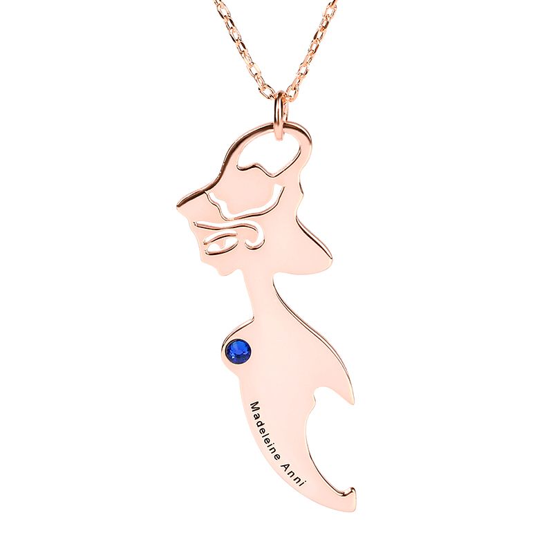 Mermaid Personalized Sterling Silver Necklace