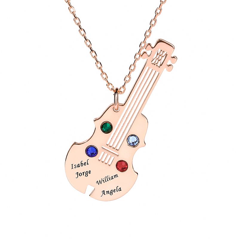 Guitar Personalized Sterling Silver Necklace