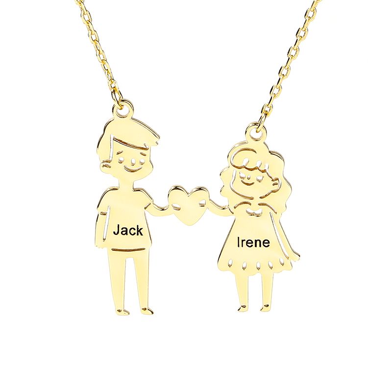 Couple Personalized Sterling Silver Necklace