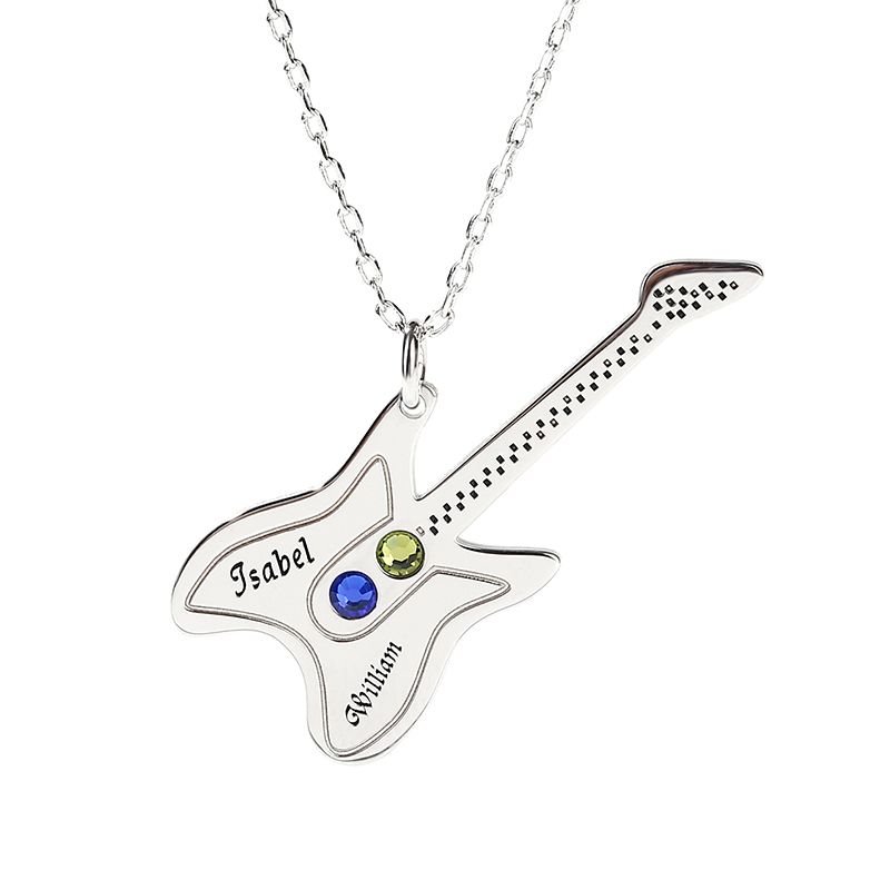 Guitar Personalized Sterling Silver Necklace