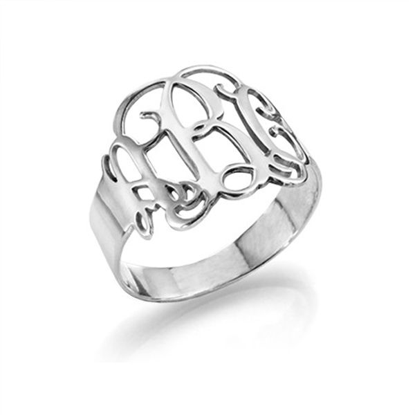 Monogram Sterling Silver Ring