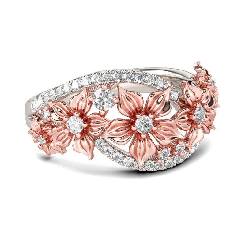 Floral Sterling Silver Women's Band