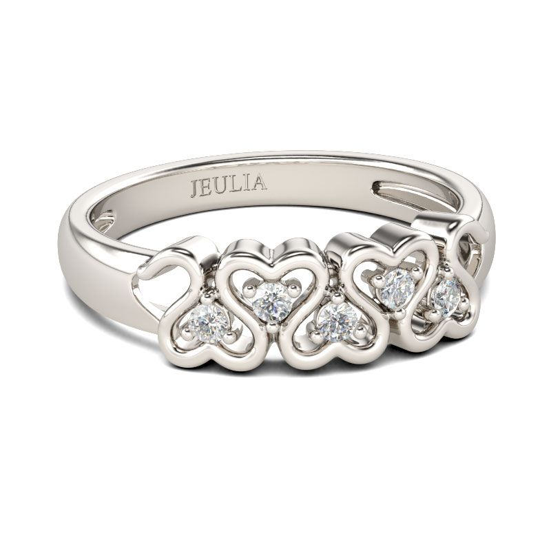 Linked Heart Sterling Silver Women's Band