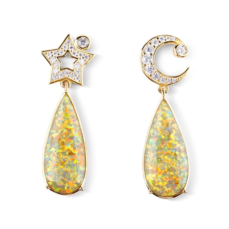 Dream Moon and Star Drop Earrings