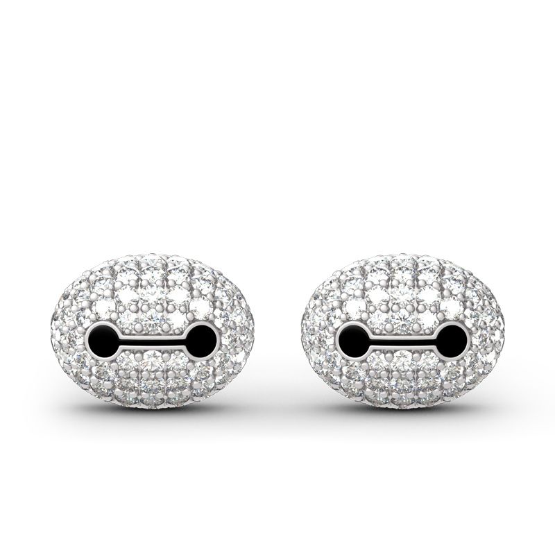 Superhero Baymax Inspired Sterling Silver Stud Earrings