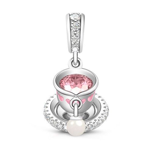 Exquisite Tea Cup Pendant Sterling Silver