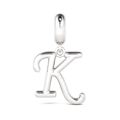 Letter K Dangling Charm Sterling Silver