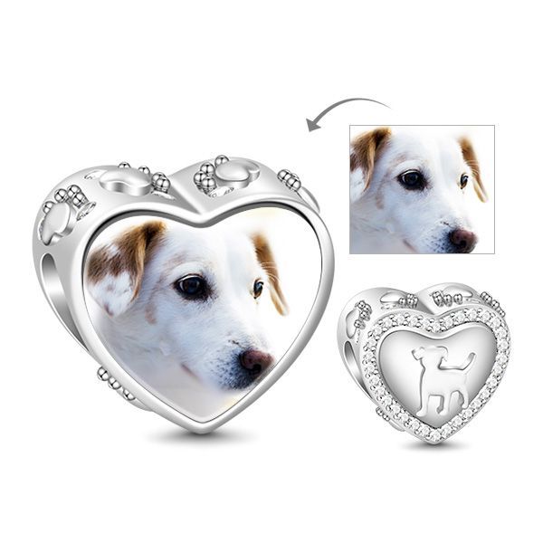 Cute Dog Photo Charm Sterling Silver